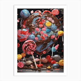 Lollipop Heart Art Print