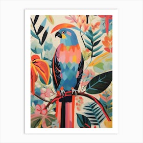 Colourful Scandi Bird Parrot 3 Art Print
