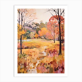 Autumn City Park Painting Royal Park Kyoto Japan 3 Art Print