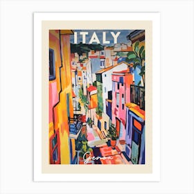 Genoa Italy 3 Fauvist Painting  Travel Poster Art Print