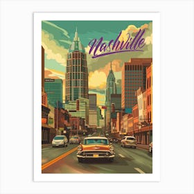 A Travel Poster Nashville2 Small Art Print