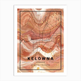 Kelowna Violet Map Art Print