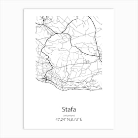 Stafa,Switzerland Minimalist Map Art Print