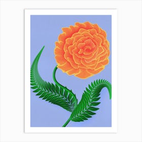 Marigold Elegance - Modern Bold Orange Flower Art Print