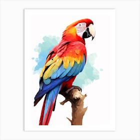 Colourful Geometric Bird Macaw 2 Art Print