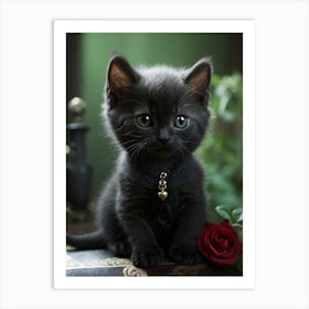 Black Kitten Art Print