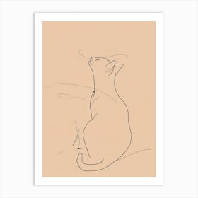 Cat - Boho, Line Art 1 Art Print