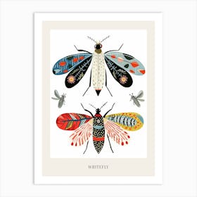 Colourful Insect Illustration Whitefly 8 Poster Art Print