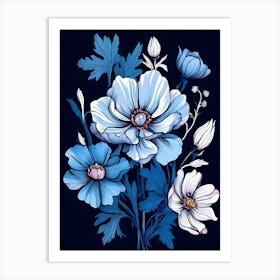 Blue Flowers 9 Art Print