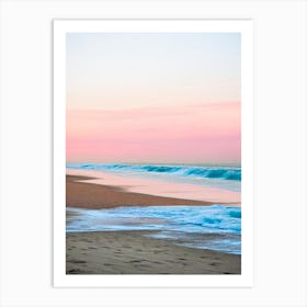Shanklin Beach, Isle Of Wight Pink Photography  Art Print