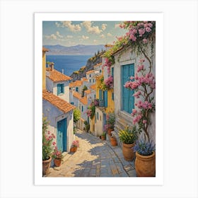 Greek Village Art Print