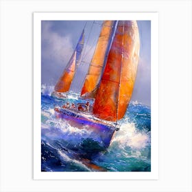 Sailboats In The Ocean 2 sport Art Print