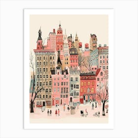 Abstract painting of Amsterdam Art Print