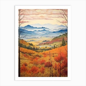 Autumn National Park Painting Great Smoky Mountains National Park Usa 3 Art Print