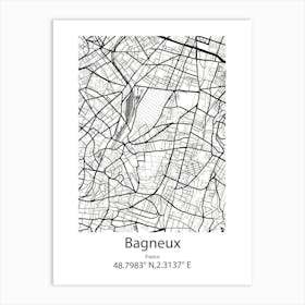 Bagneux,France Minimalist Map Art Print