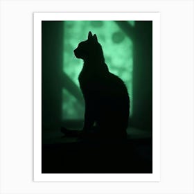 Silhouette Of A Cat Art Print