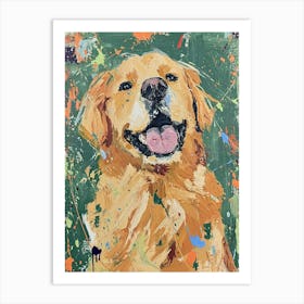 Golden Retriever Acrylic Painting 10 Art Print