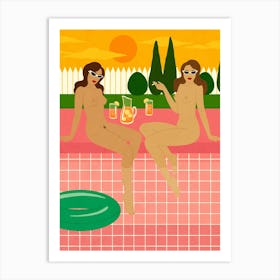 Pool Pinup Art Print