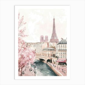 Pastel Paris Painting Art Print