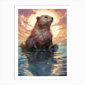 Bear In The Water 1 Art Print