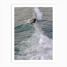 Surfer On A Big Wave In The Sea Oil Painting Landscape Art Print