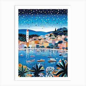 Santa Margherita Ligure, Italy, Illustration In The Style Of Pop Art 2 Art Print