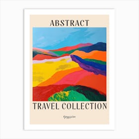 Abstract Travel Collection Poster Kyrgyzstan 6 Art Print