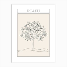 Peach Tree Minimalistic Drawing 2 Poster Art Print