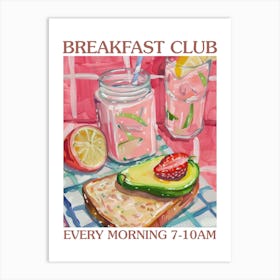 Breakfast Club Avocado Toast And Smoothie 2 Art Print
