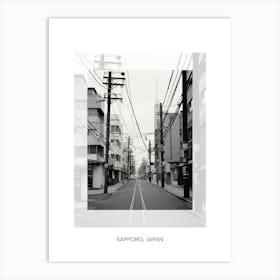 Poster Of Sapporo, Japan, Black And White Old Photo 3 Art Print