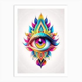 Spiritual Awakening, Symbol, Third Eye Tattoo 2 Art Print