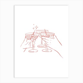 Martini Toasting Art Print