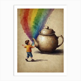 Rainbow Teapot 1 Art Print