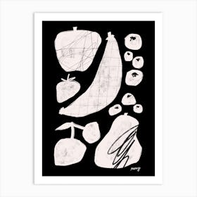 Abstract Fruit Black    Art Print