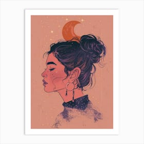 Moon Spiritual Women Art Print