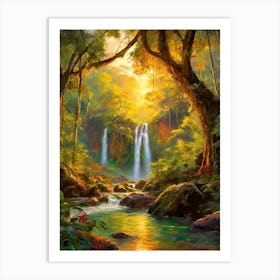 Waterfalls In The Jungle Art Print