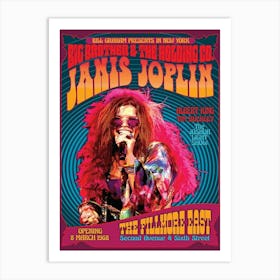 Janis Joplin The Fillmore East Opening Night Artist Tribute By David Byrd Poster Art Print