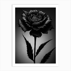 A Carnation In Black White Line Art Vertical Compositionlity 0 20231030121347449 1wc6 5lac Art Print