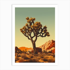 Typical Joshua Tree In Gold And Black 1 Art Print