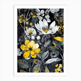 Yellow Flowers nature Art Print