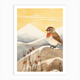 Bird Illustration Sparrow 2 Art Print