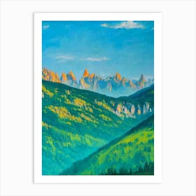 Dolomiti Bellunesi National Park Italy Blue Oil Painting 2  Art Print