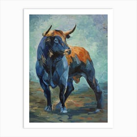 Blue Bull Art Print