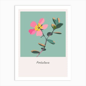 Portulaca 1 Square Flower Illustration Poster Art Print