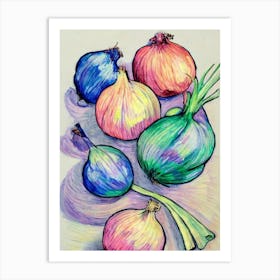 Onion Fauvist vegetable Art Print