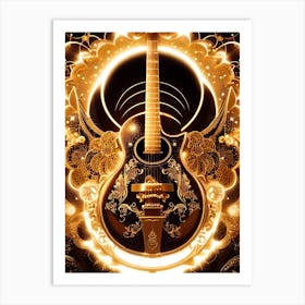 Golden Guitar Art Print