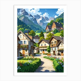 Village In The Mountains 7 Art Print