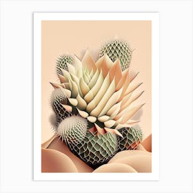 Acanthocalycium Cactus Neutral Abstract 2 Art Print