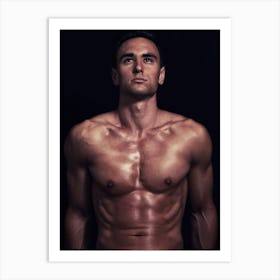 Muscular Man Posing 6 Art Print