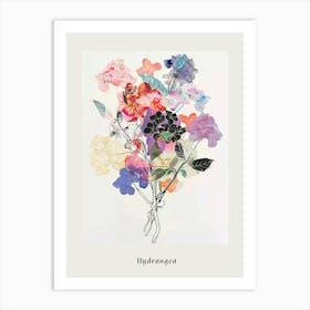 Hydrangea 2 Collage Flower Bouquet Poster Art Print